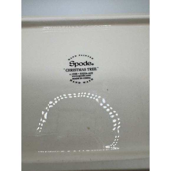 Spode Christmas Tree Ribbons Rectangular Platter Collectors Ceramic - Picture 6 of 8